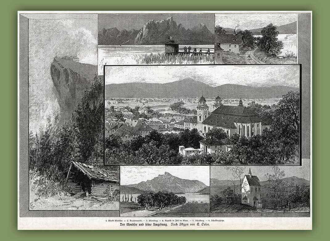 Der Mondsee und seine Umgebung. Nach_Skizzen von E. Osler