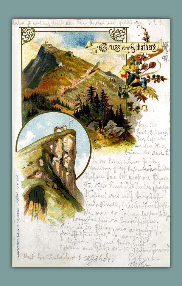 007_Gruss-vom-Schafberg-No.314I1-No.204-C.Jurischek.Kunstverlag.Salzburg-gelaufen-1899