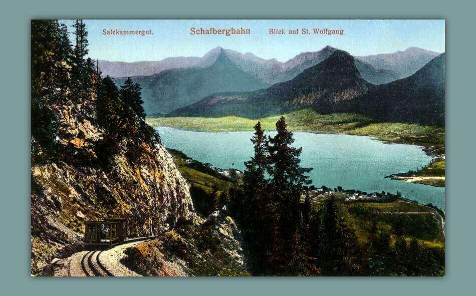 009_Salzkammergut.__Schafbergbahn___Blick-auf-St.-Wolfgang-1906-F.-E.-Brandt-Gmunden.-Nr.-232c