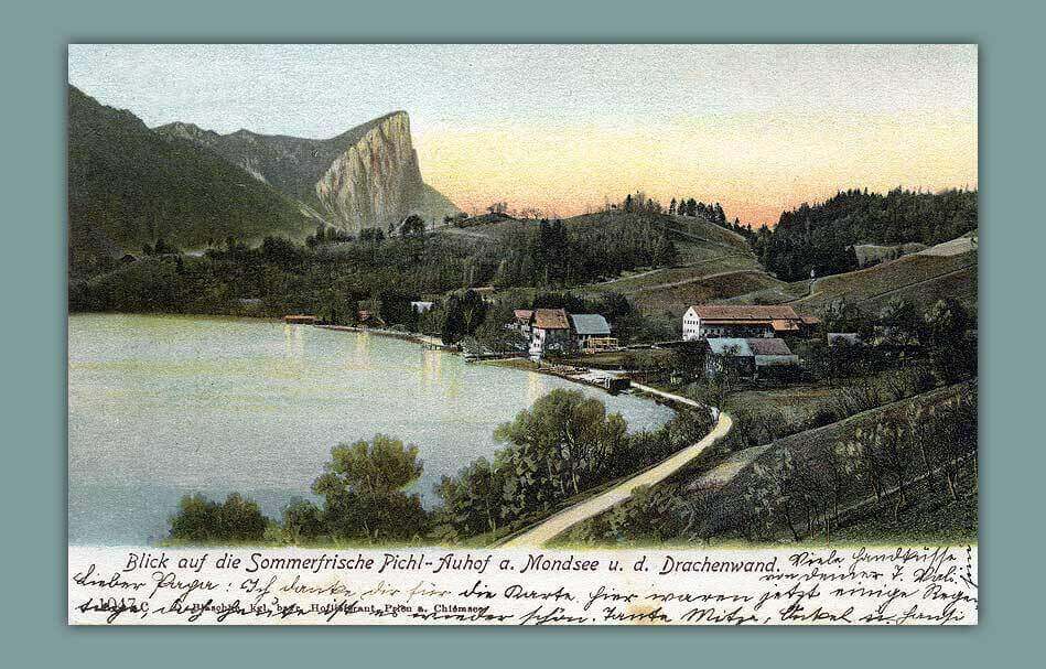 014_Blick-auf-die-Sommerfrische-Pichl-Auhof-a.-Mondsee-u.-d.-Drachenwand-1047c-.-O.-Blaschke-kgl.-bayr.-Hoflieferant-Prien-a.-Chiemsee