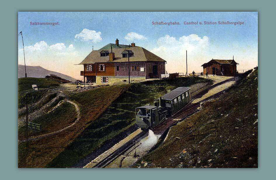 016_Salzkammergut.-Schafbergbahn-Gasthof-u.-Station-Schafbergalpe-1922-F.-E.-Brandt-Gmunden.-Nr.-956-c