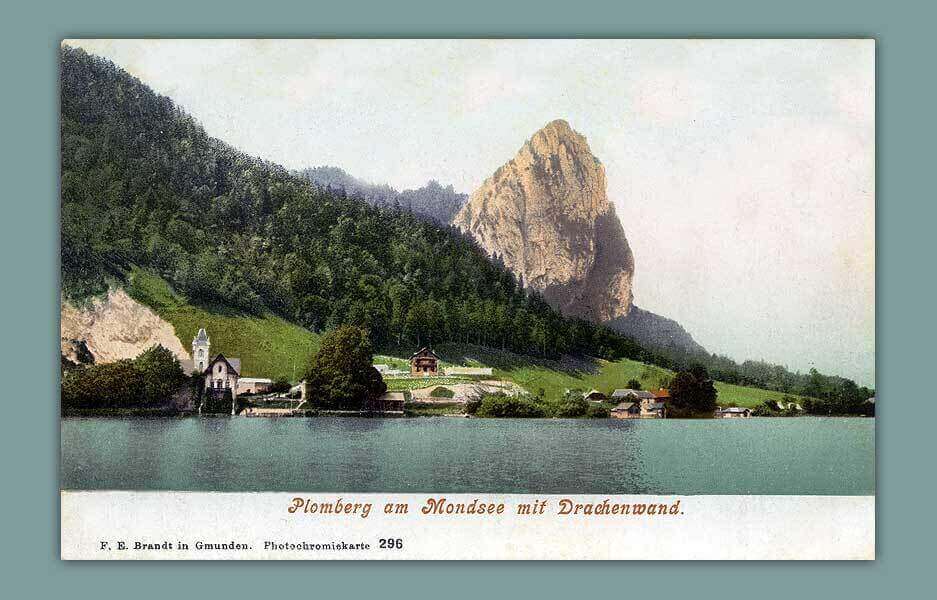 018_Plomberger-am-Mondsee-mit-Drachenwand.-F.-E.-Brandt-in-Gmunden.-Photochromiekarte-296