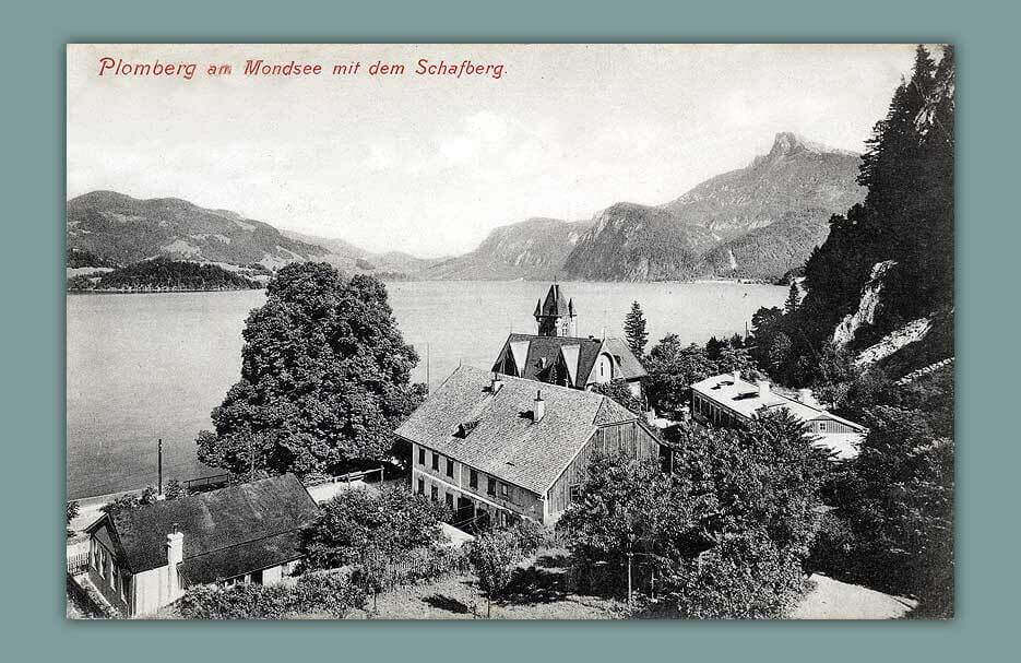 021_Plomberger-am-Mondsee-mit-dem-Schafberg.-1910.-F.-E.-Brandt-in-Gmunden.-No.-2074