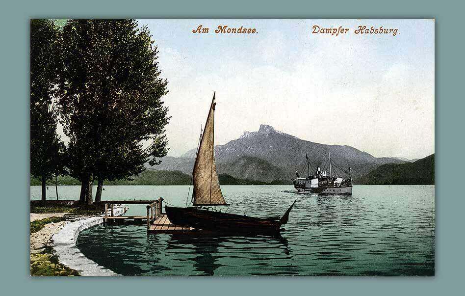 029_Am-Mondsee.-Dampfer-Habsburg._-_1906.-F.E.Brandt-in-Gmunden-Photochromiekarte.567-gelaufen-1912