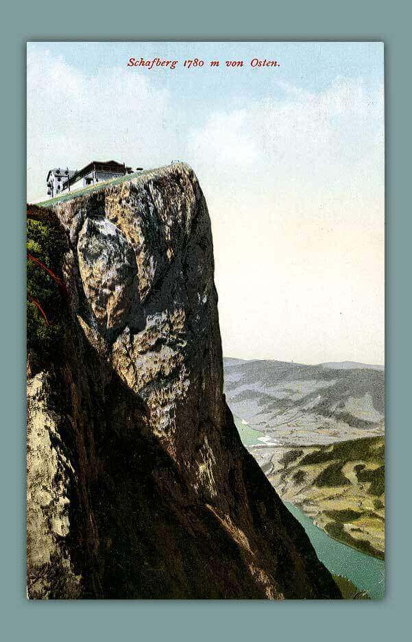 034_Schafberg-1780-m-von-Osten-1908-F.-E.-Brandt-in-Gmunden-Photochromiekarte.-No.-221-gelaufen-1911