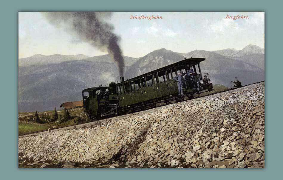 034_Schafbergbahn.-Bergfahrt.-1909-F.-E.-Brandt-in-Gmunden-Photochromiekarte-No.-227