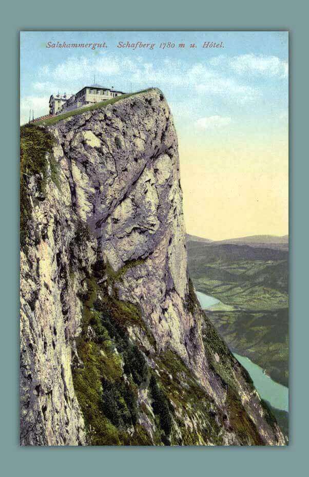 043_Salzkammergut.-Schafbergspitze-1780-m.-u.-Hotel.-1913.-F.-E.-Brandt-in-Gmunden.-Photochromiekarte-No.-221