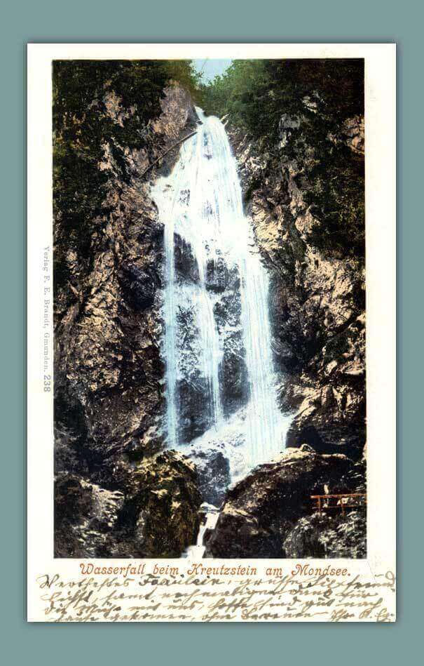 046_Wasserfalll-beim-Kreuzstein-am-Mondsee-Verlag-F.-E.-Brandt-Gmunden.-238