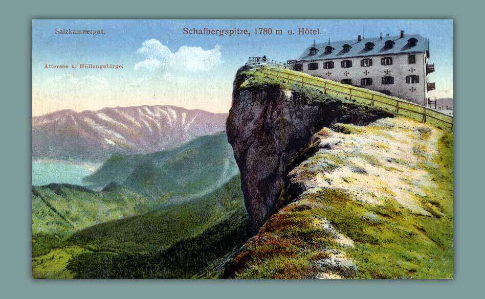 048_Salzkammergut.-Schafbergspitze-1780-m-u.-Hotel.-1911-F.-E.-Brandt-Gmunden.-Nr.-1029-c