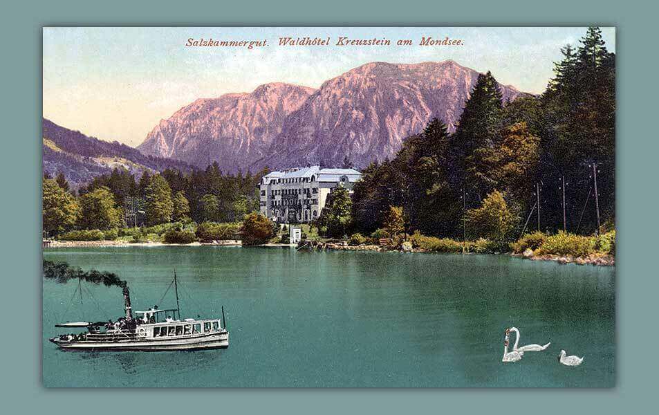 049_Salzkammergut.-Waldhotel-Kreuzstein-am-Mondsee.-1914.-F.-E.-Brandt-in-Gmunden.-Photochromiekarte-No.-473