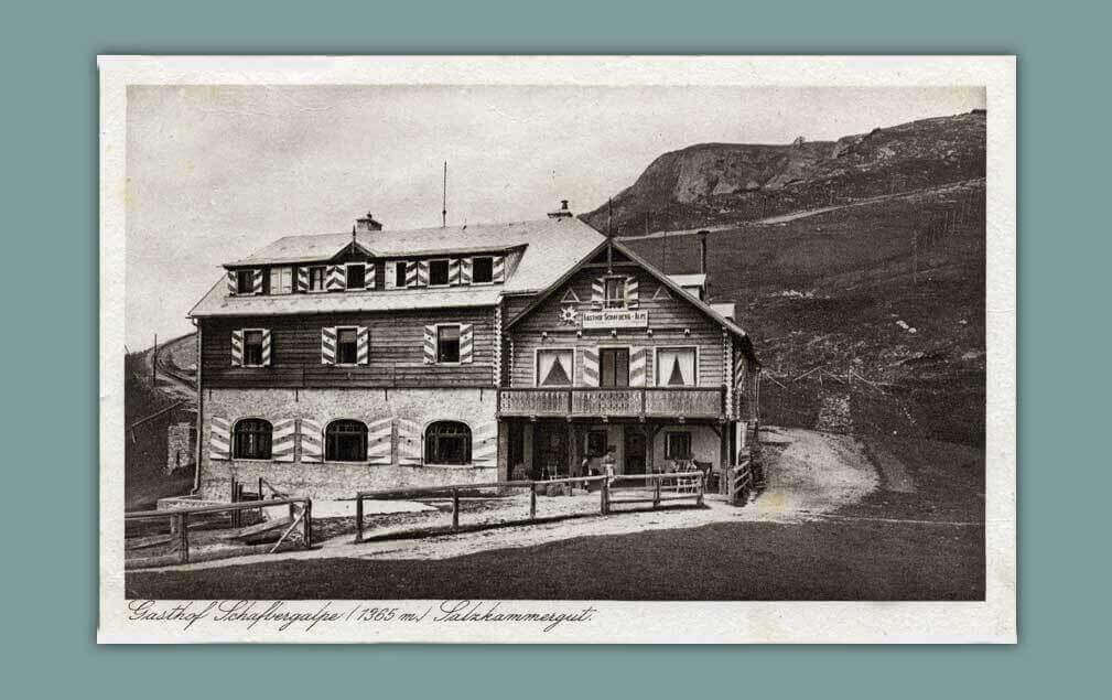 066_Gasthof-Schafbergalpe-1365-m.-Salzkammergut.-Kupferdruckkarte-Nr.-3104-Kunstanstalt-Karl-Jurischek-Salzburg