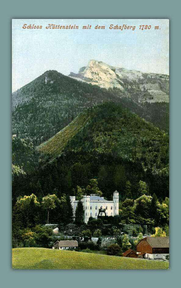 120_Schloss-Huettenstein-mit-dem-Schafberg-1780-m.-1906-F.-E.-Brandt-in-Gmunden-Photochromiekarte.-332