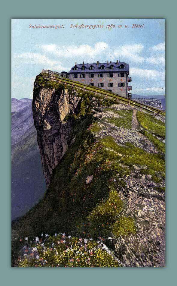 121_Salzkammergut.-Schafbergspitze-1780-m-u.-Hotel.-1910-F.-E.-Brandt-in-Gmunden.-Photochromiekarte-No.568