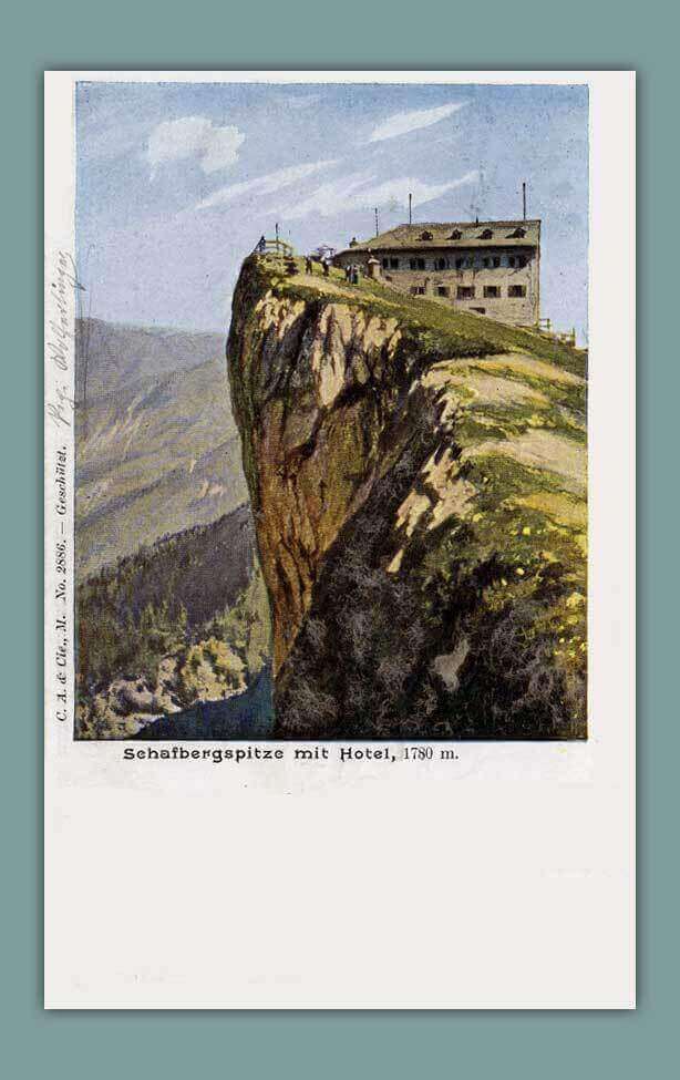 125_Schafbergspitze-mit-Hotel-1780-m.-C.-A.-Cie.-M.-No.-2886.-Geschuetzt.