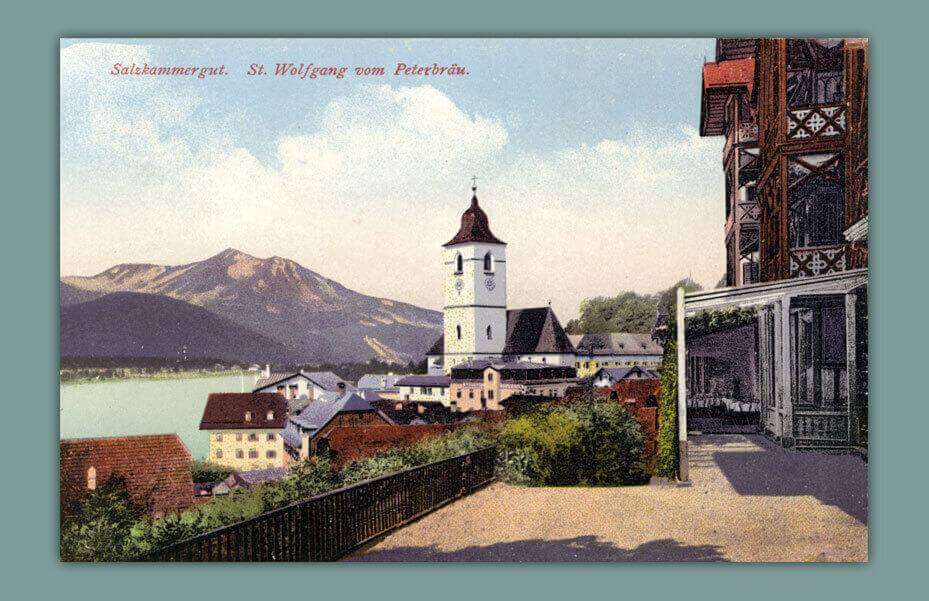 Salzkammergut.-St.-Wolfgang-vom-Pererbraeu.