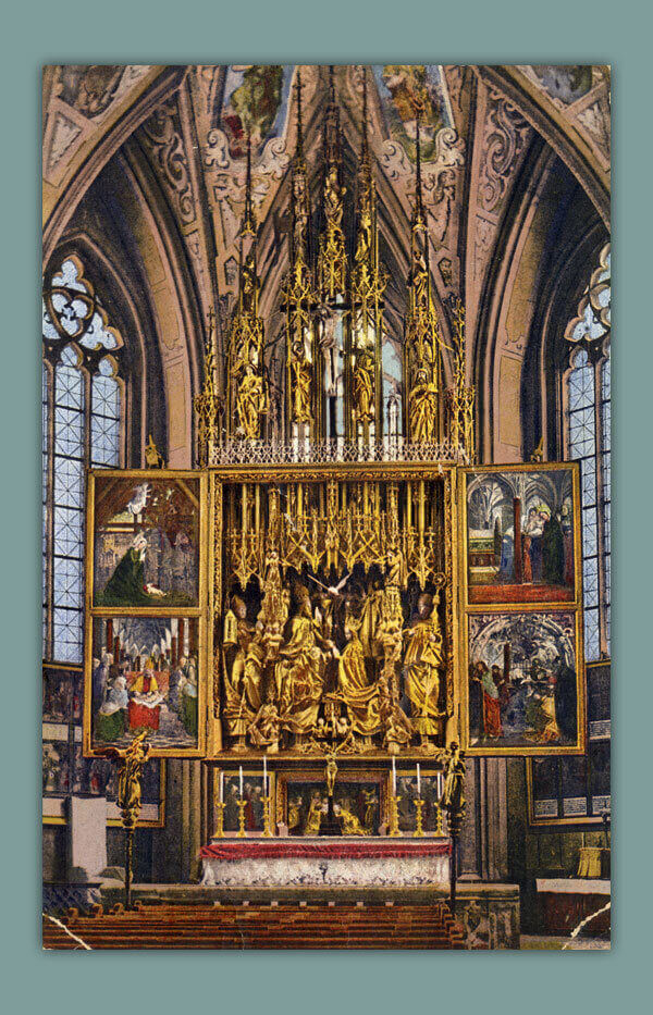 Schnitz-Altar-von-Michael-Pacher-1477-1781-in-der-Pfarrkirche-zu-St.-Wolfgang-im-Salzkammergut