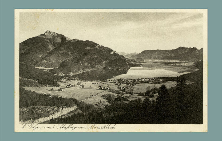 St Gilgen und Schafberg vom_Mozartblick